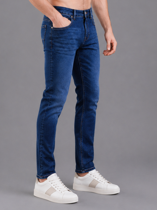 SPARKY Men | Stretch Narrow Fit | Mid Blue Jeans | Premium Casual Denim