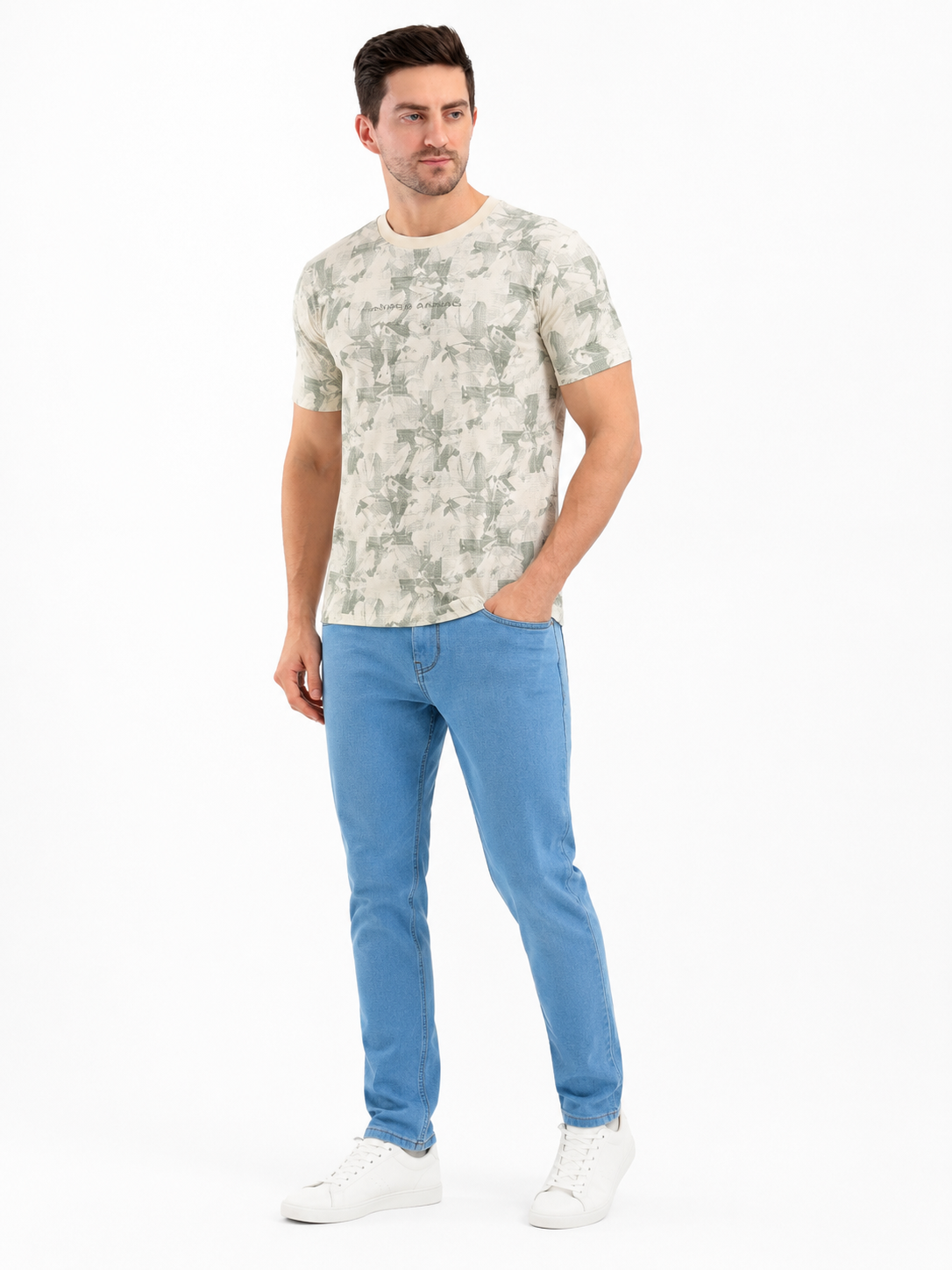 SPARKY Men Green Sports Round Neck T-Shirt | Active Casual Fashion