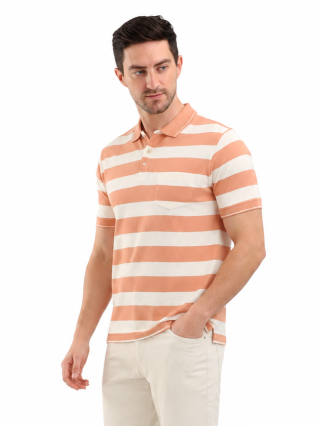 SPARKY Men Orange Polo T-Shirt | Smart Casual Cotton Wear