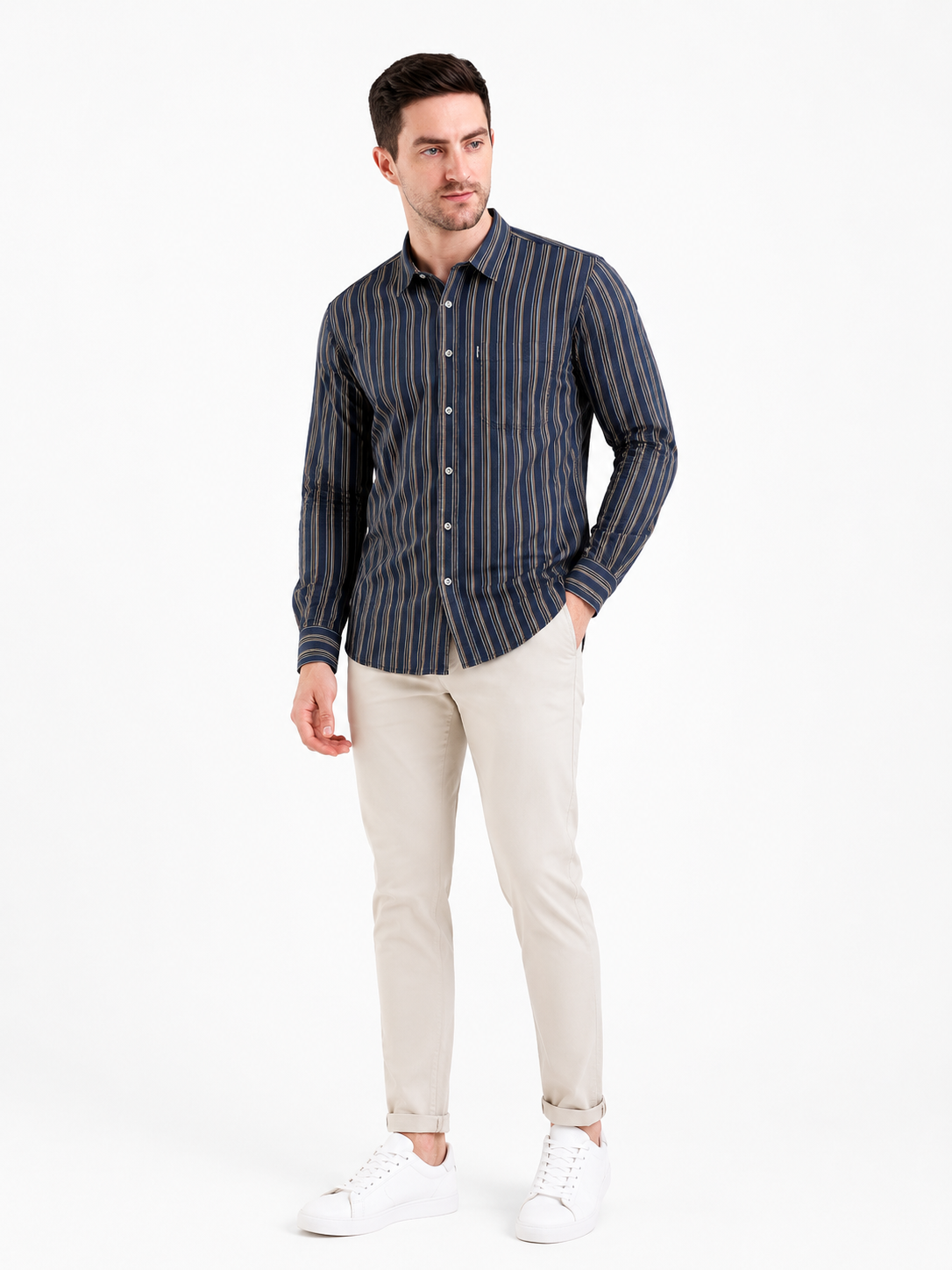 SPARKY Men Premium Formal Shirt | Lightweight Breathable Cotton Shirt Blue Color