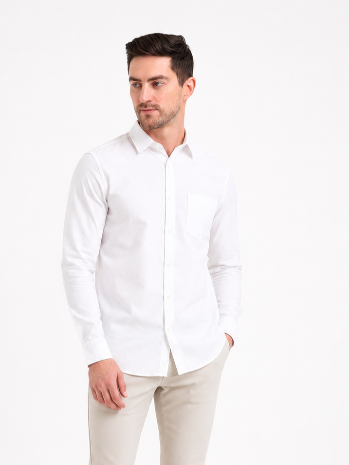 SPARKY Men Solid Cotton Formal Shirt | Full Sleeve Office Wear Shirt