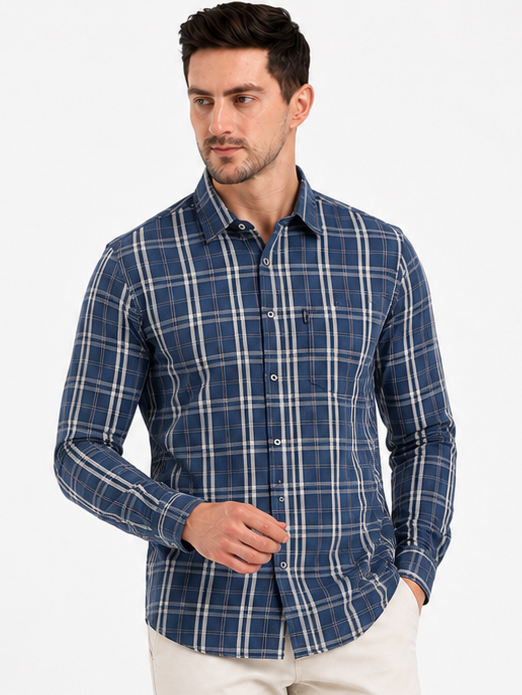 SPARKY Men Formal Business Shirt | Modern Stylish Full Sleeve Shirt Blue Color
