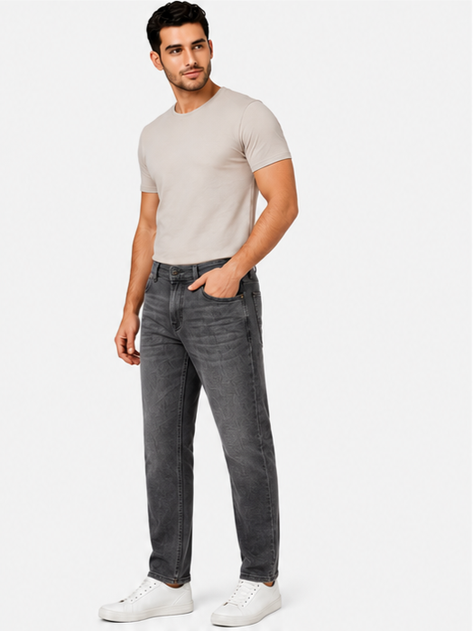 SPARKY Men Dark Grey Comfort Fit Denim Jeans | Stretchable Casual Jeans for Men