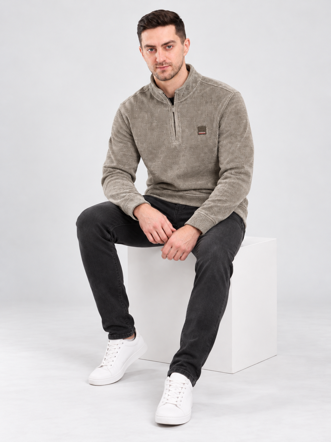 Fawn Colour Regular Fit  Primium Sweatshirt