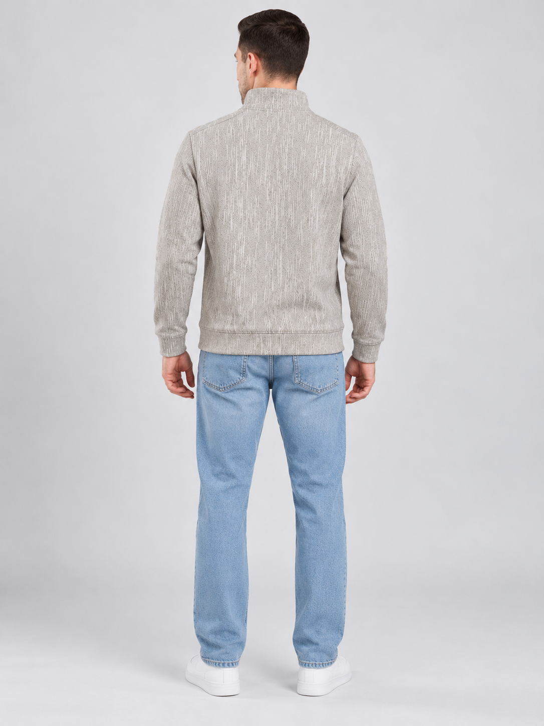 Off White Colour Regular Fit  Primium Sweatshirt