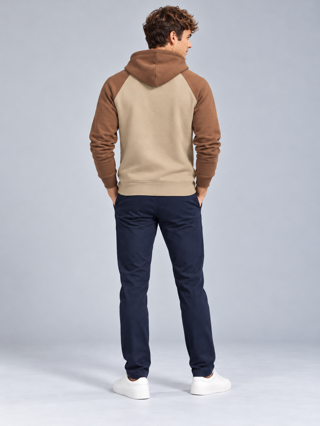 Beige Colour Regular Fit  Primium Hooded Sweatshirt