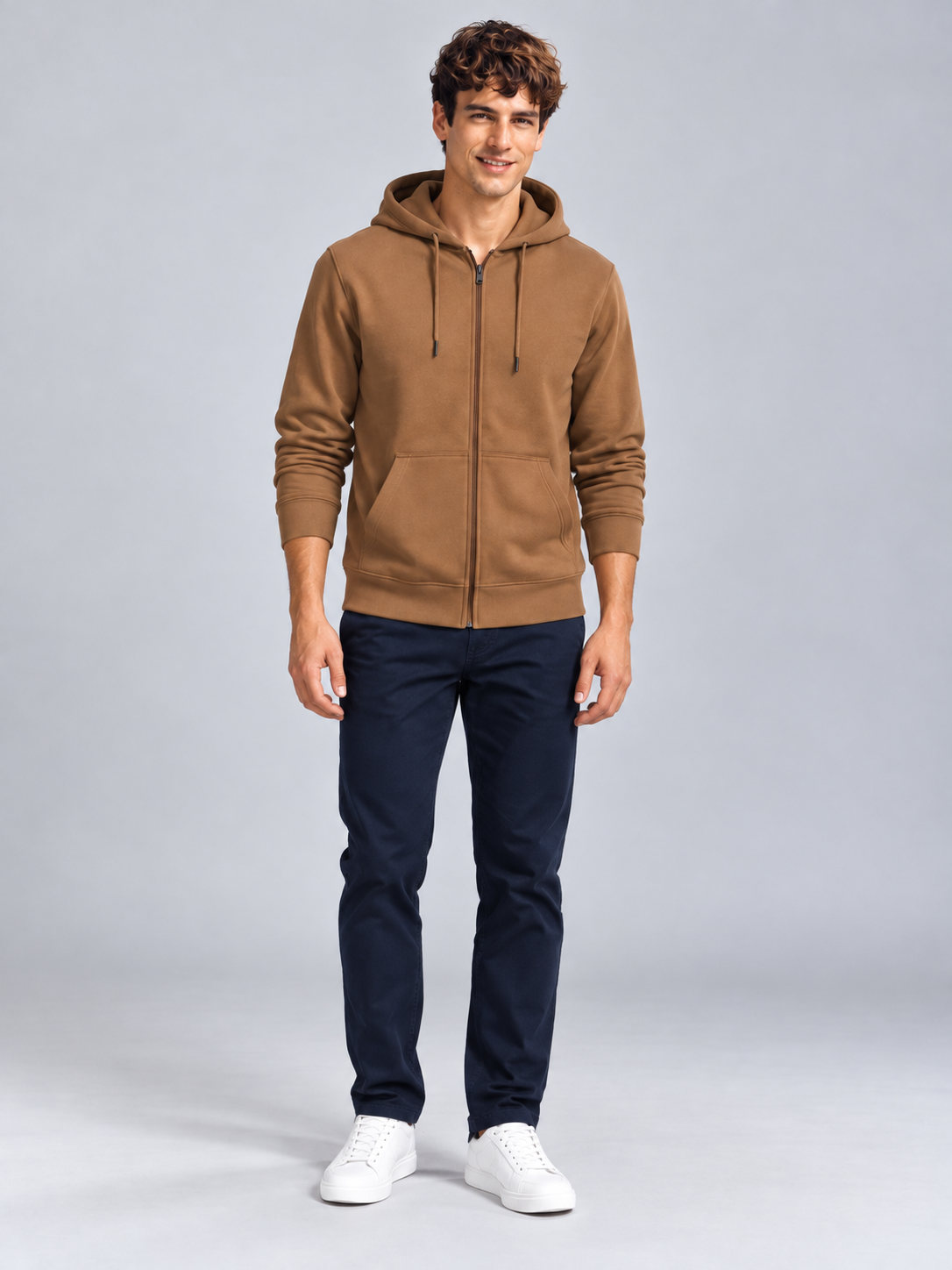 Brown Colour Regular Fit  Primium Hooded Sweatshirt