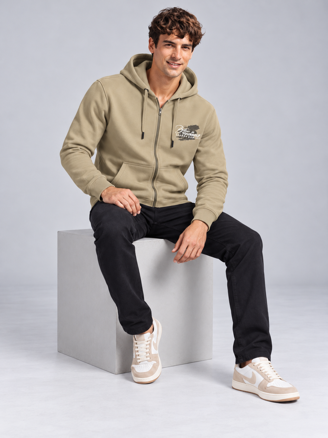 Men's Primium Full Sleeve Olive Sweatshirt