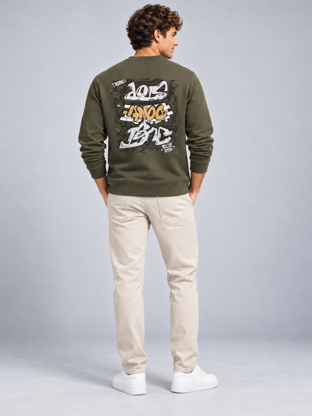 Green Colour Regular Fit  Primium Sweatshirt