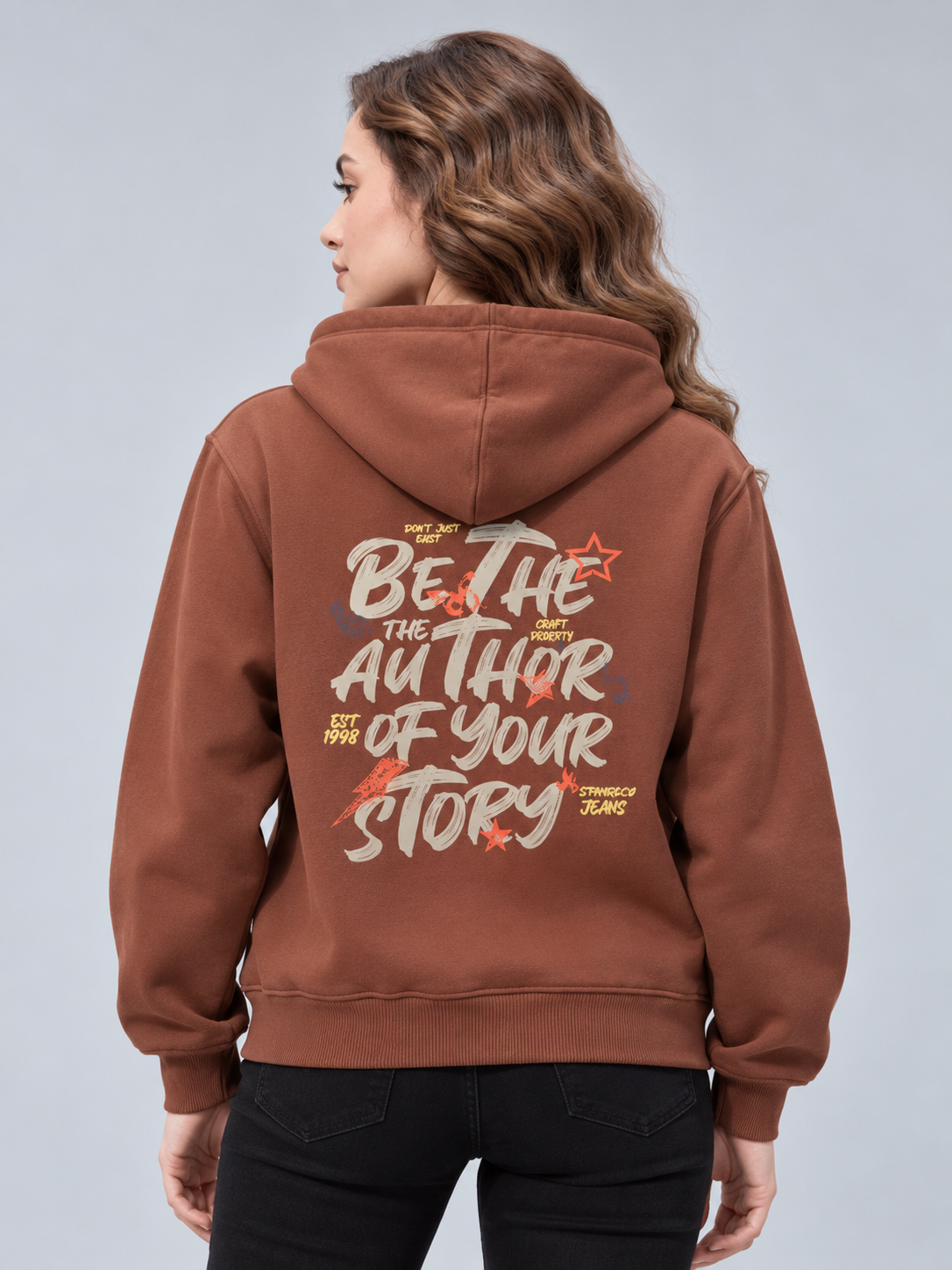 Women’s Primium Sweatshirt Rust Colour Solid Hooded