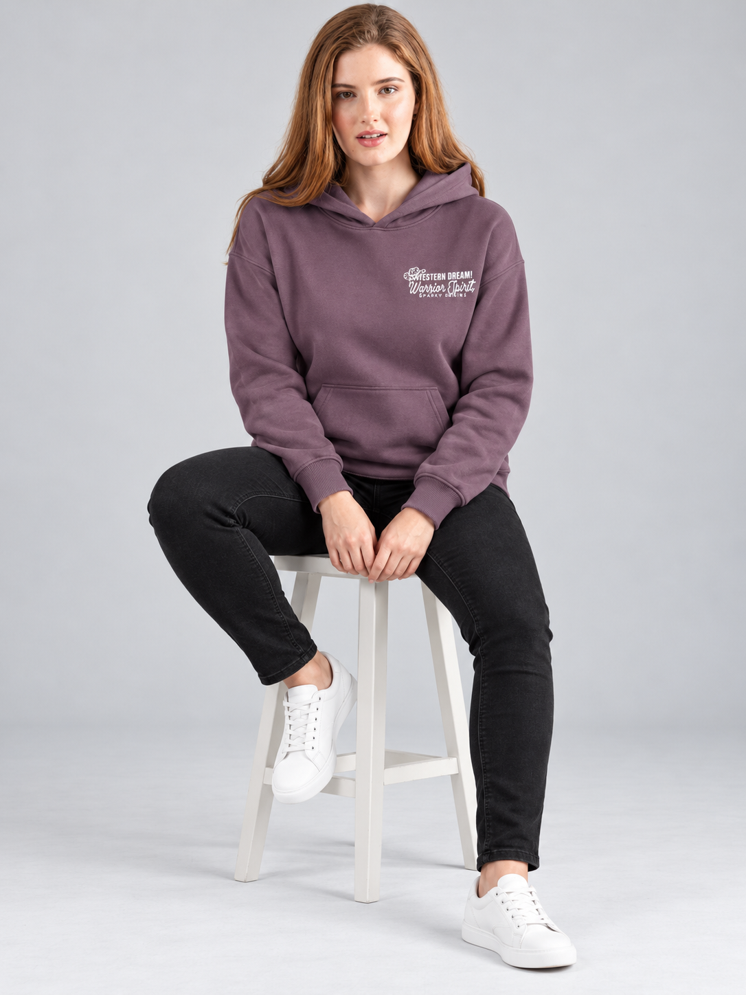 Women’s Primium Sweatshirt Purple Colour Solid Hooded