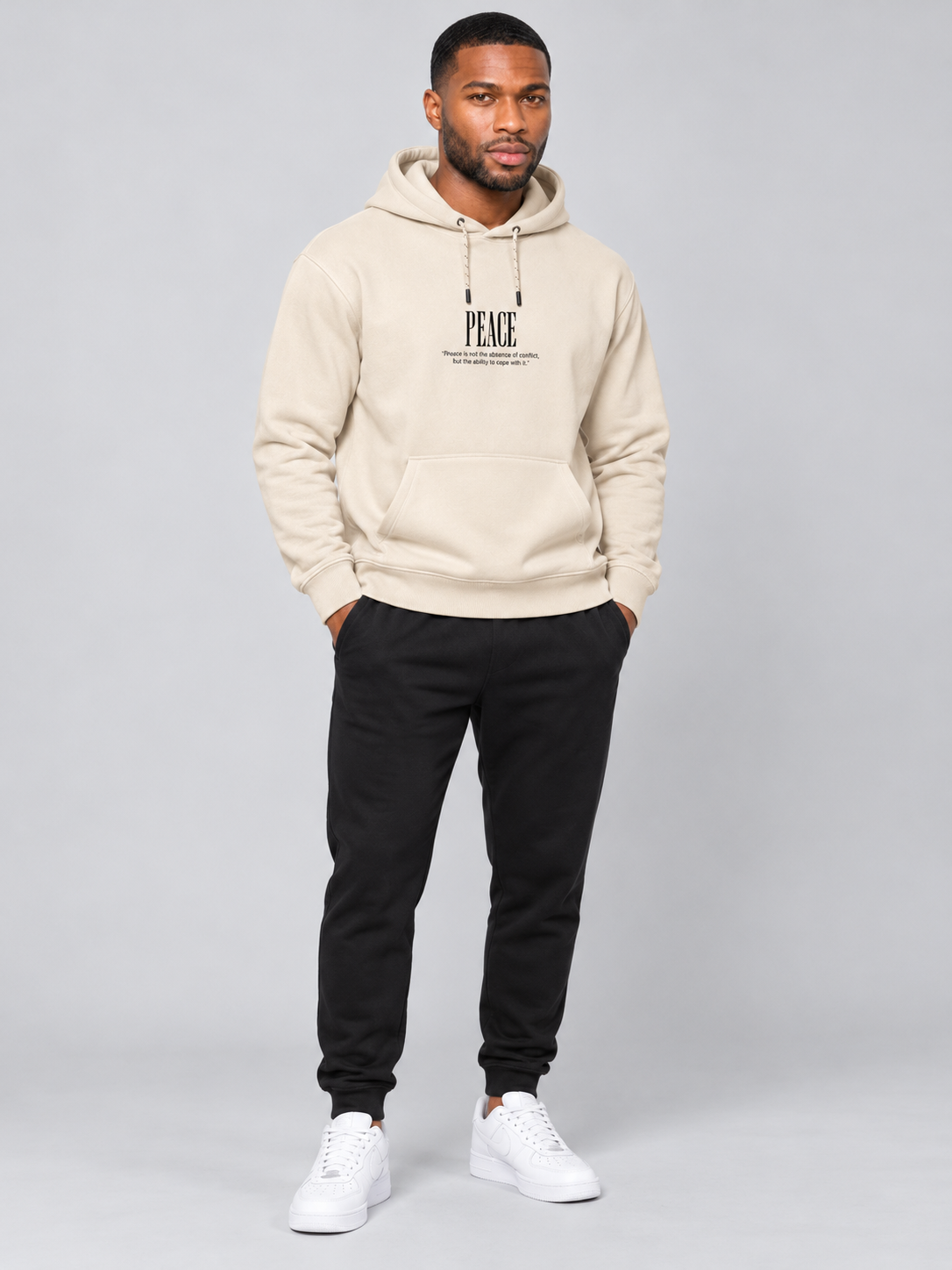 Fawn Colour Regular Fit  Primium Hooded Sweatshirt