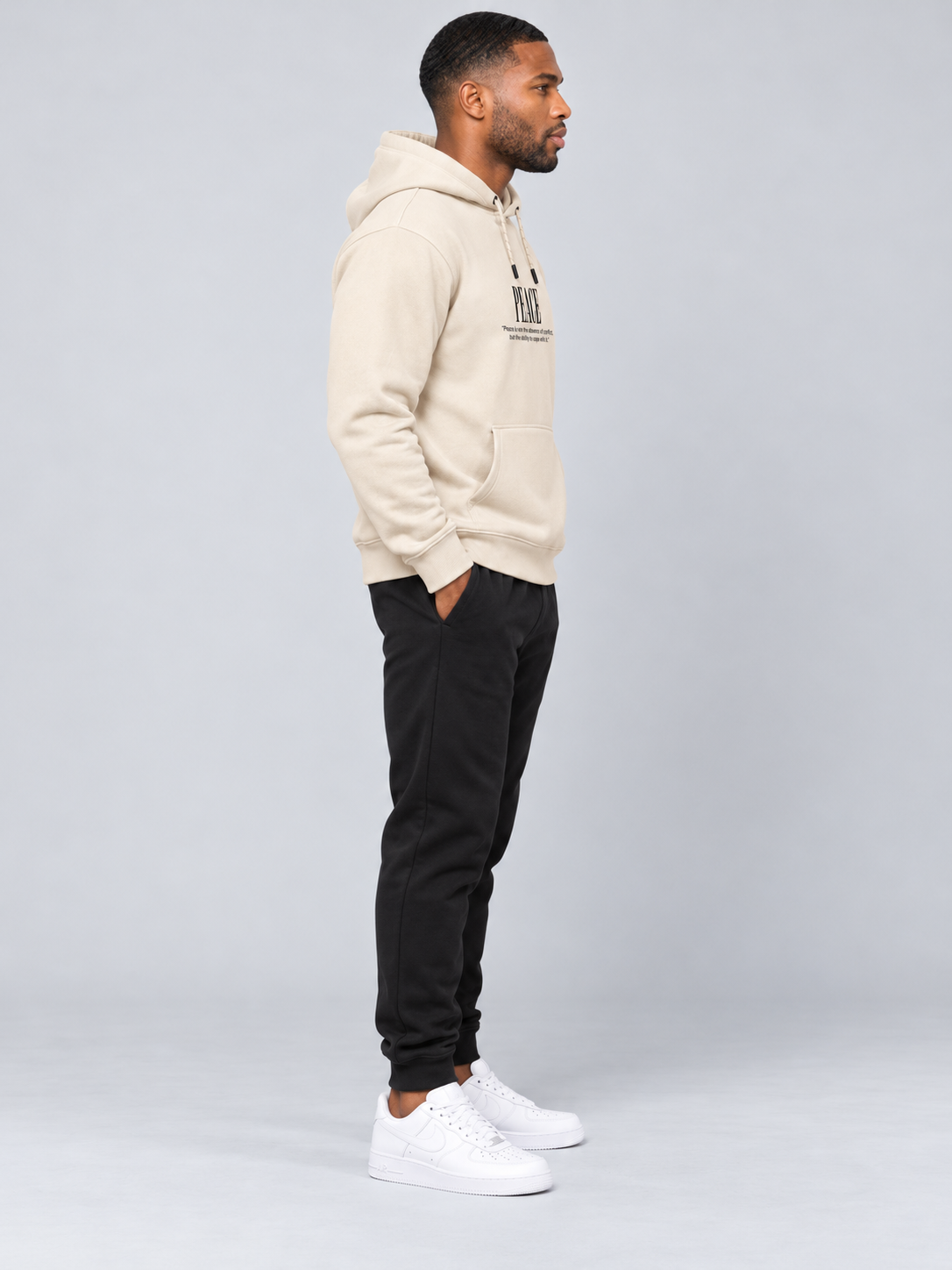 Fawn Colour Regular Fit  Primium Hooded Sweatshirt