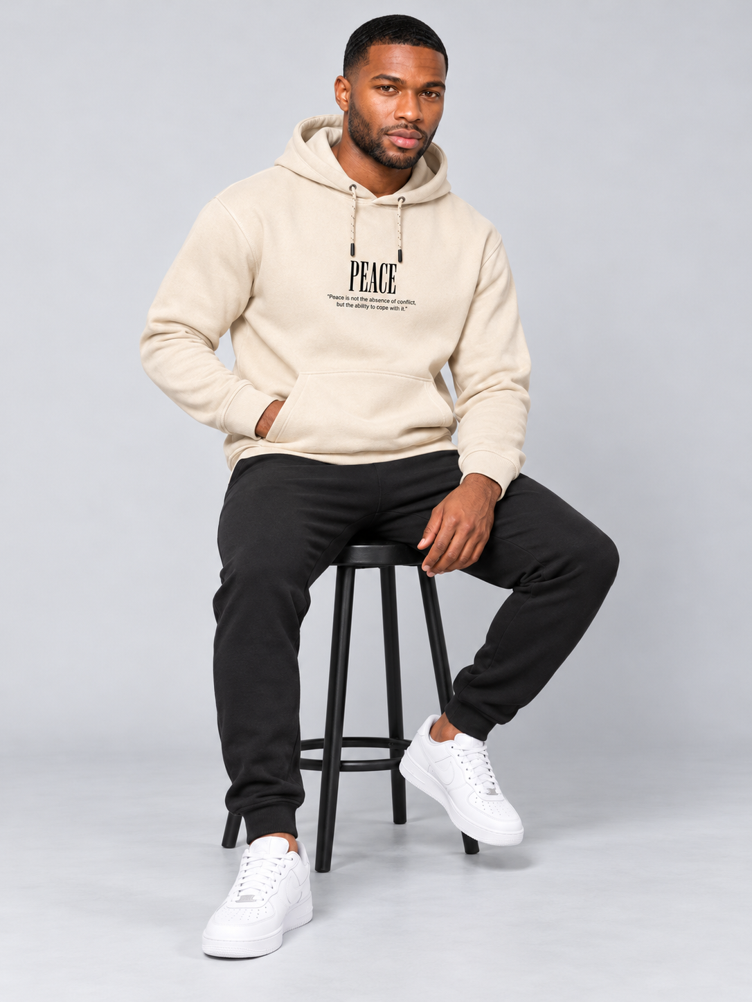 Fawn Colour Regular Fit  Primium Hooded Sweatshirt