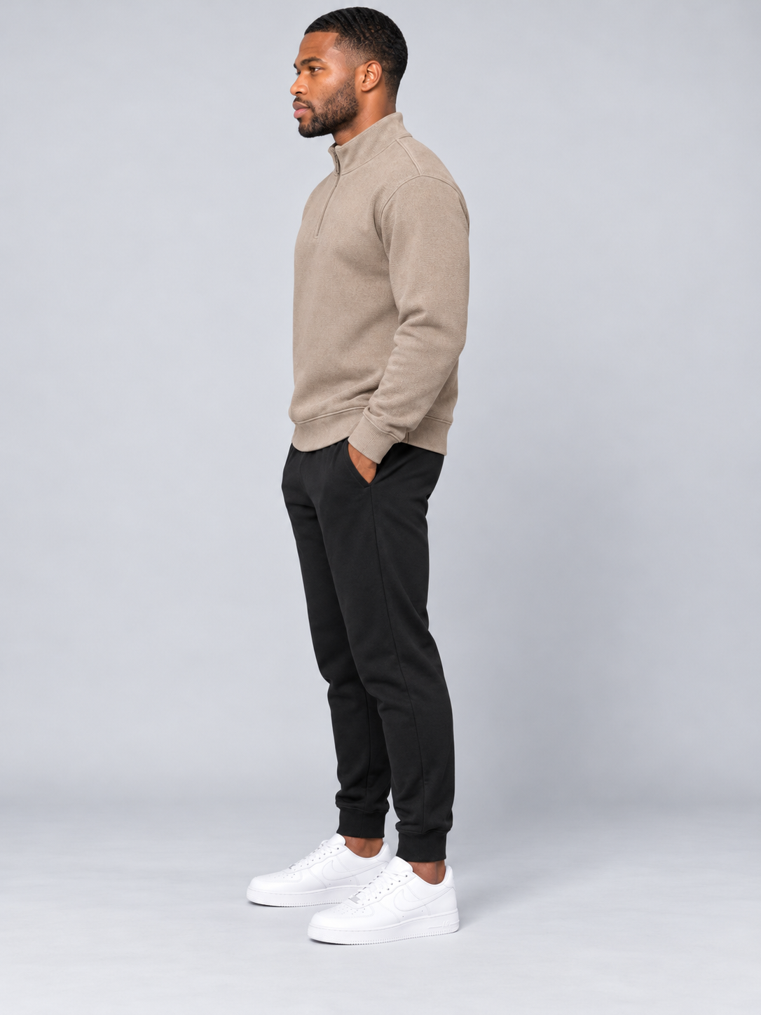 Beige Colour Regular Fit  Primium Sweatshirt