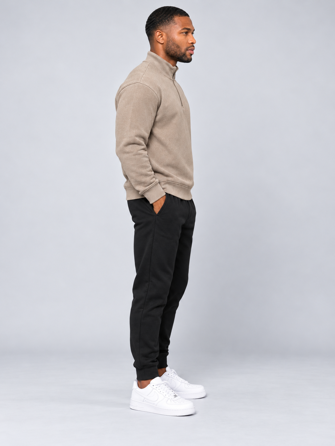 Beige Colour Regular Fit  Primium Sweatshirt