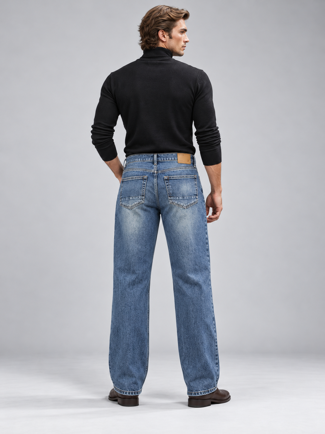 Men Straight Fit Mid Rise Denim Jeans
