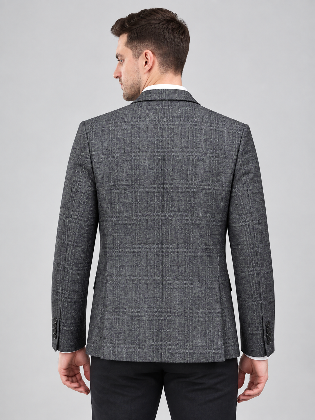 Men’s Full Sleeve Check Pattern Blazer