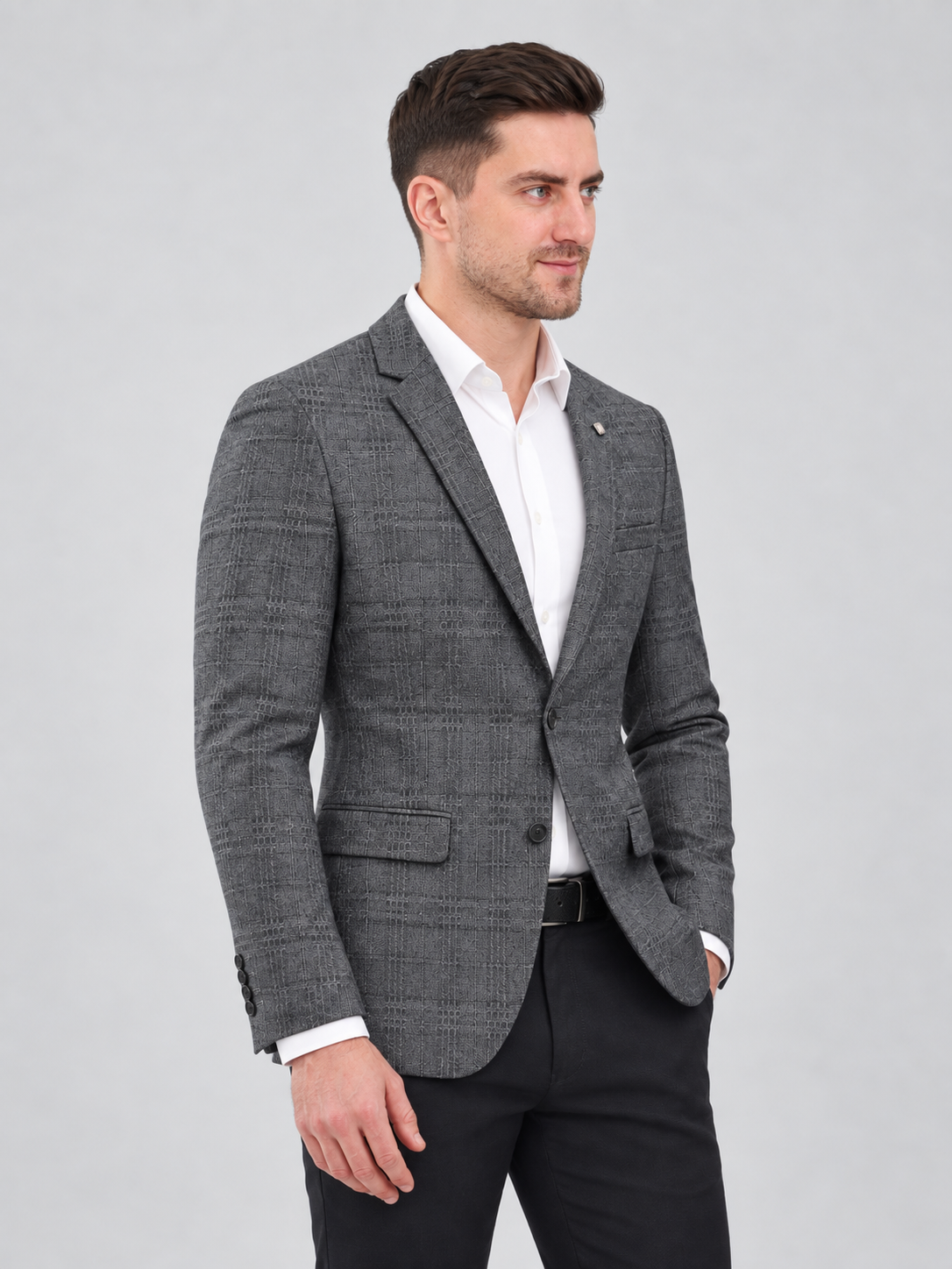 Men’s Full Sleeve Check Pattern Blazer