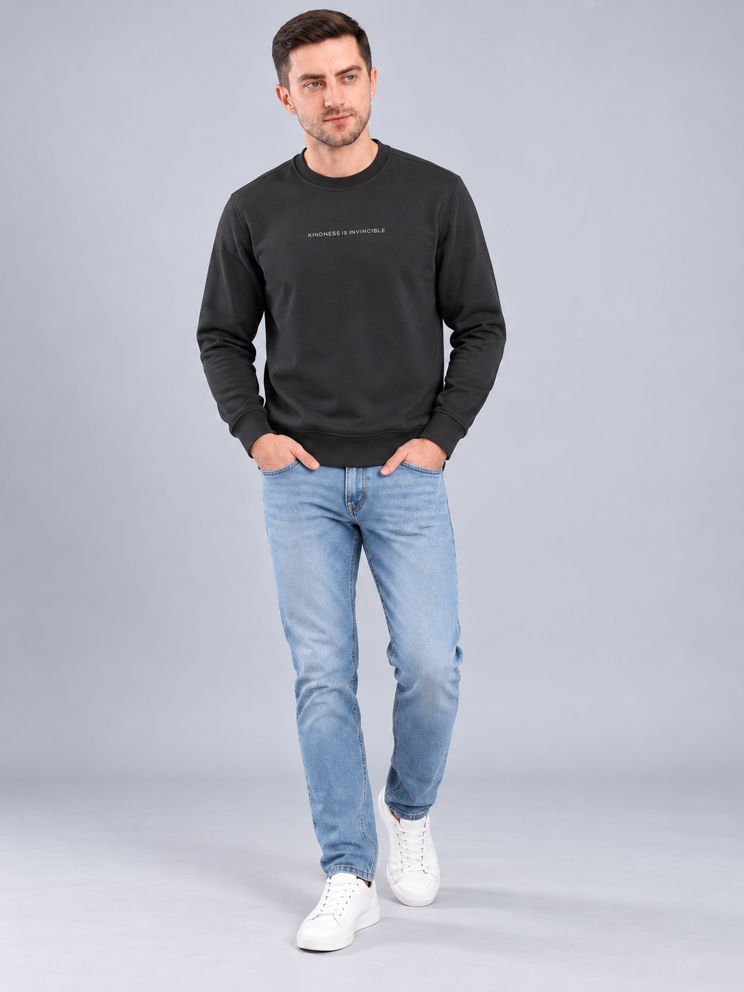 Men Black Colour Round Neck Premium Sweatshirt