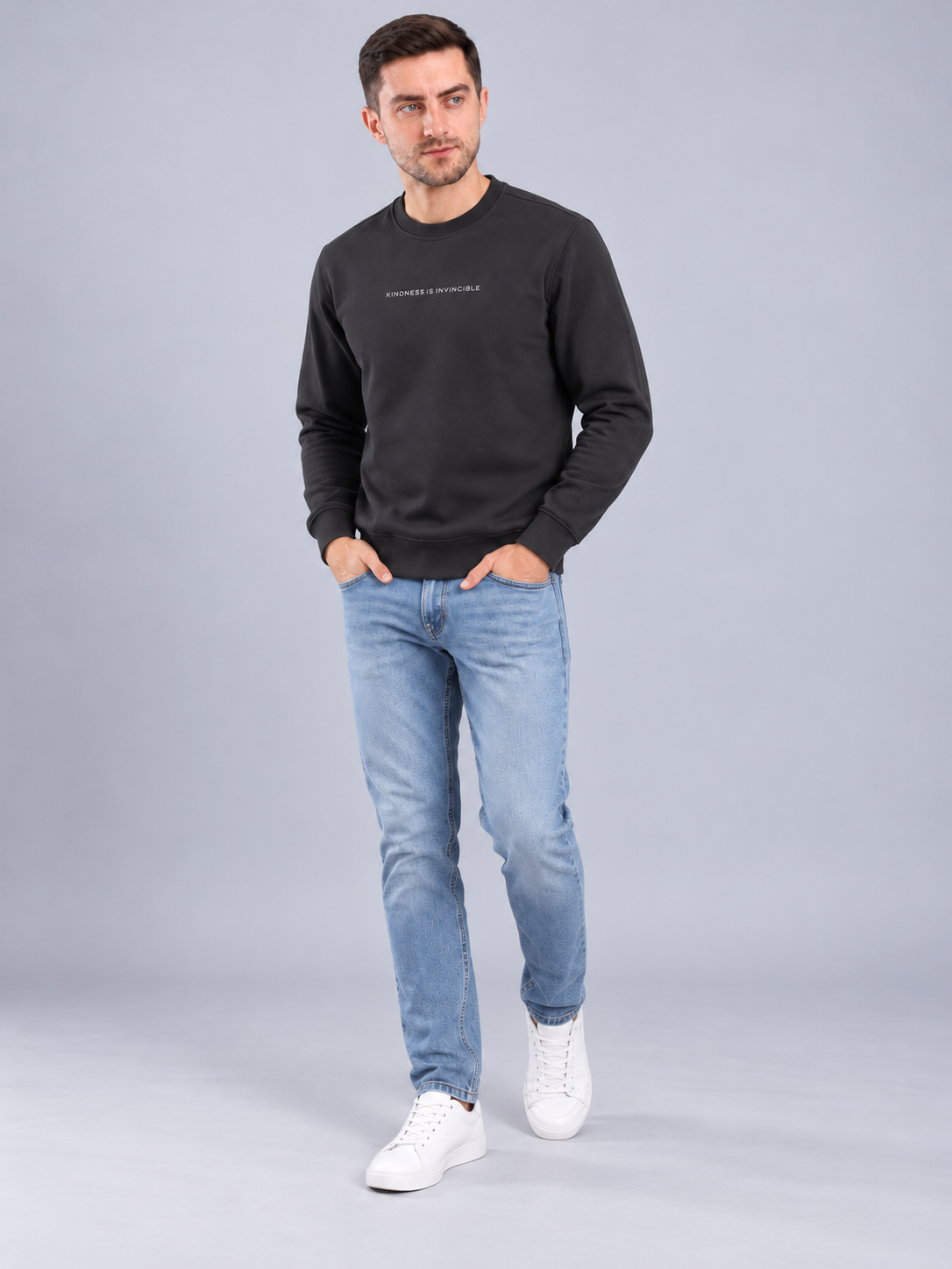 Men Black Colour Round Neck Premium Sweatshirt