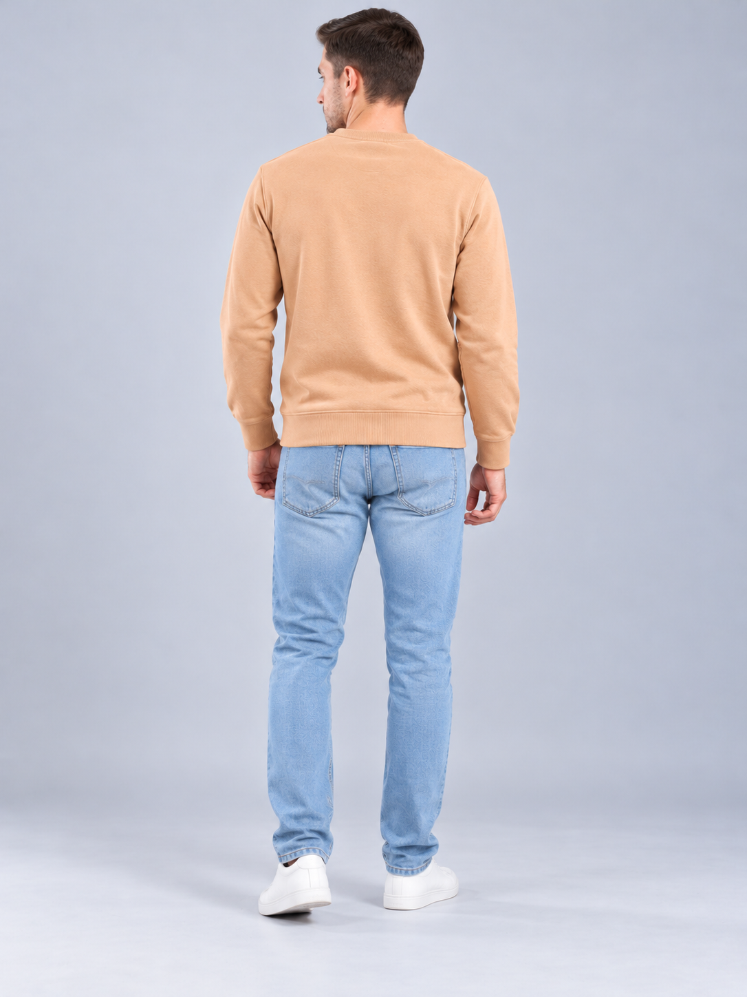 Men’s Premium Round Neck Orange Sweatshirt