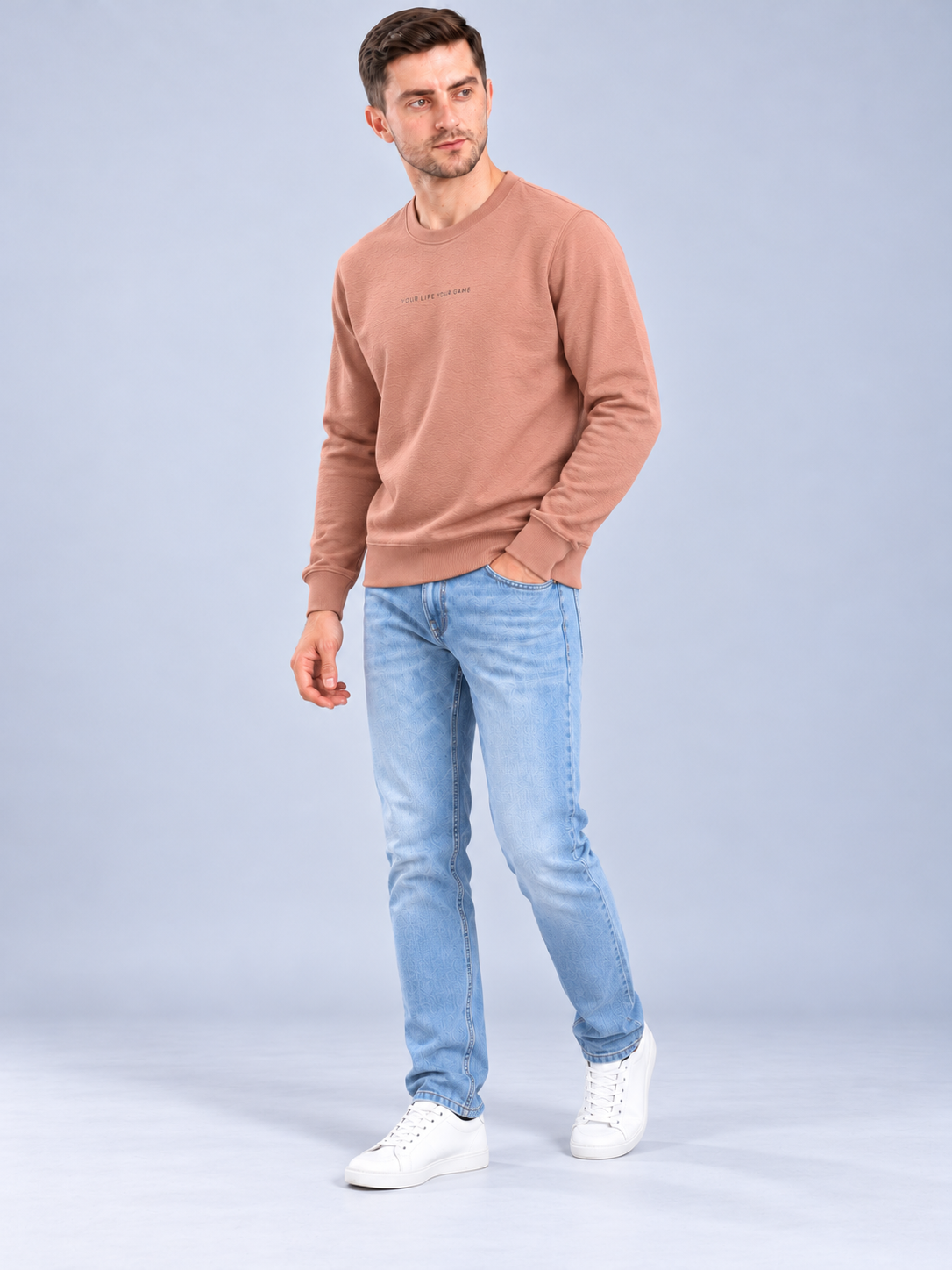 Men’s Premium Round Neck Rust Sweatshirt