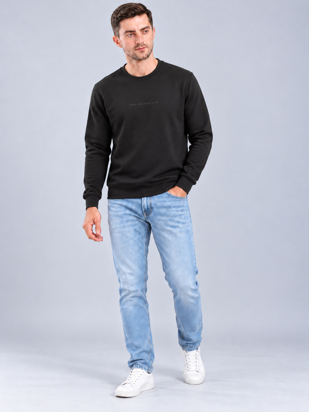 Men’s Premium Round Neck Black Sweatshirt