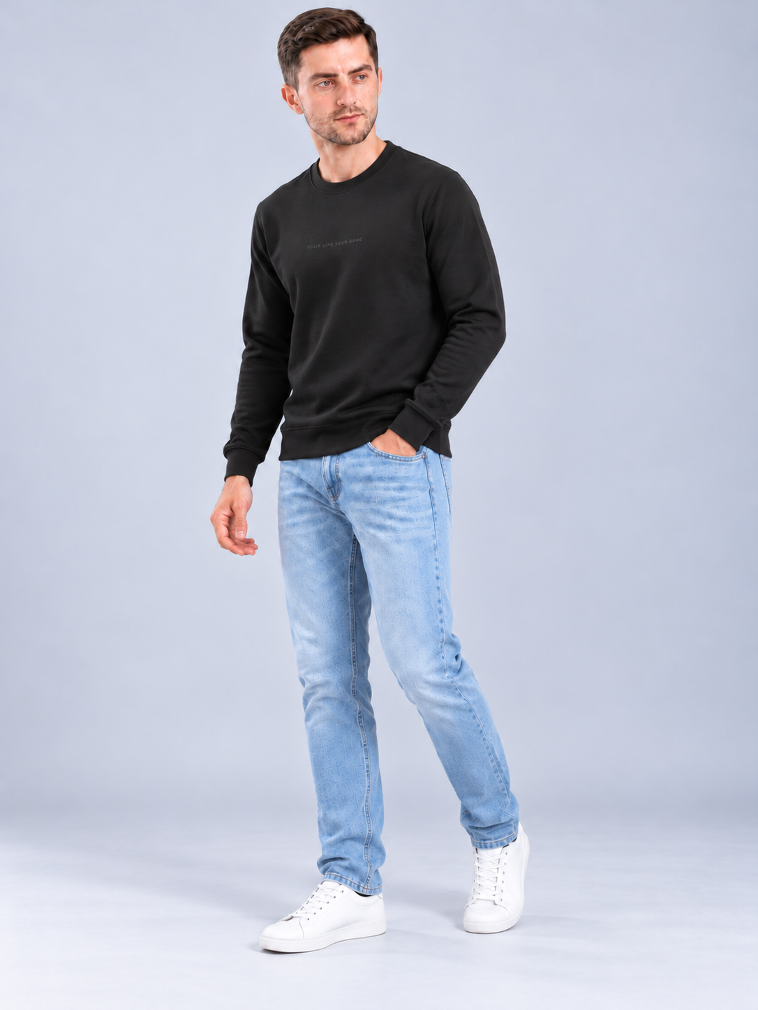 Men’s Premium Round Neck Black Sweatshirt