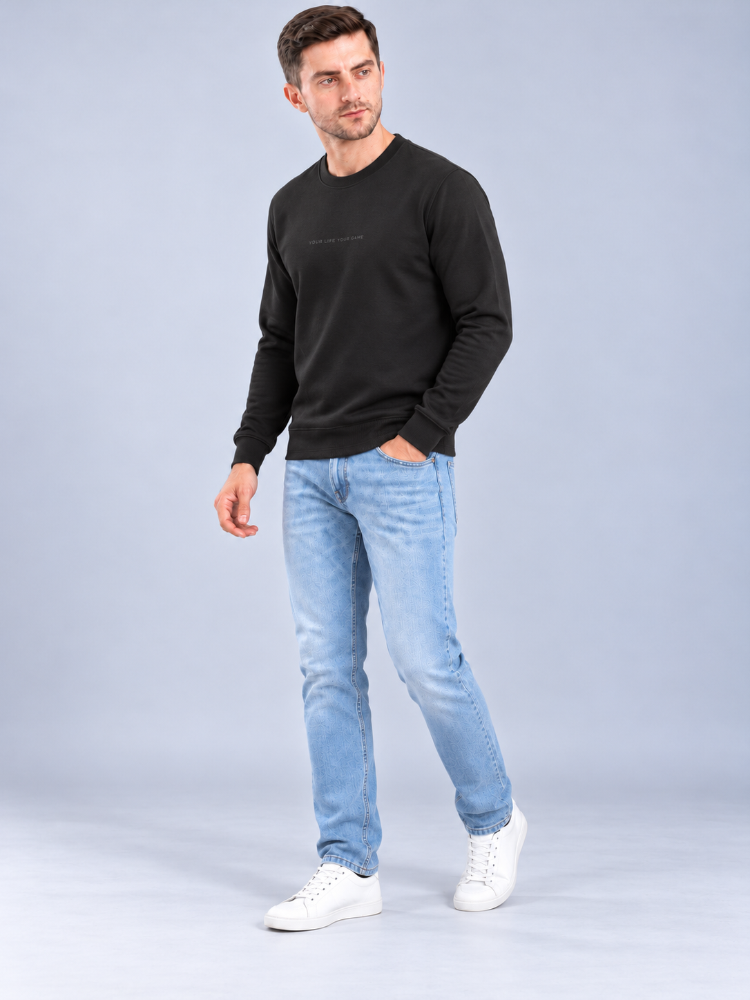 Men’s Premium Round Neck Black Sweatshirt