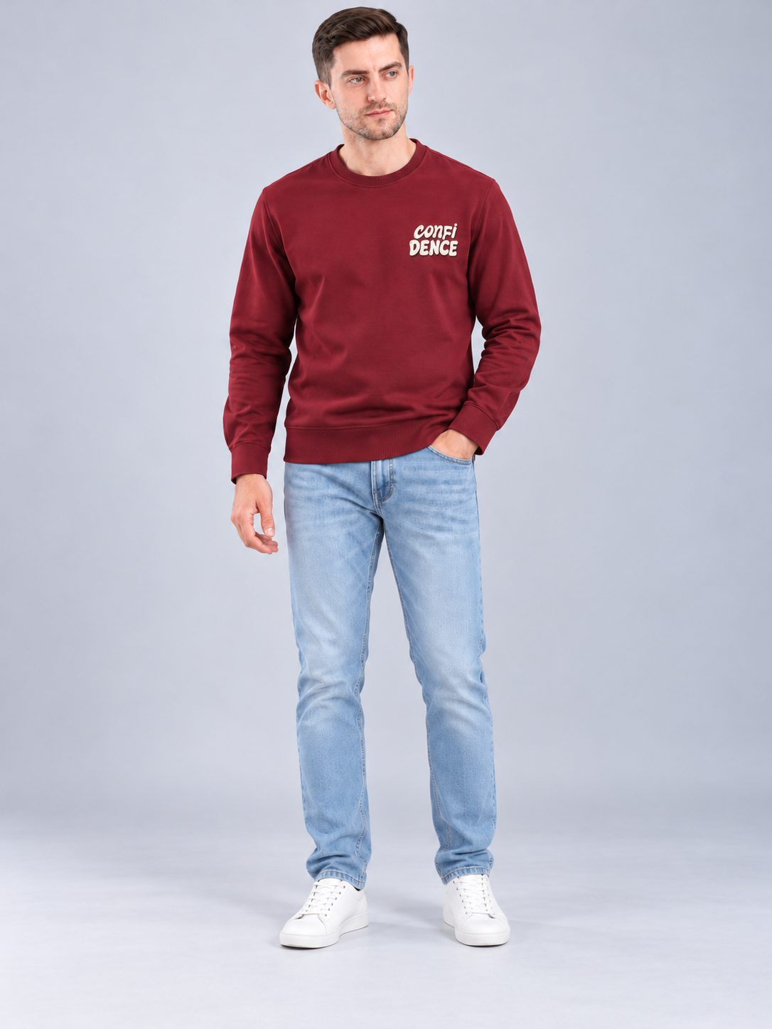 Mehroon Colour Regular Fit  Primium Sweatshirt