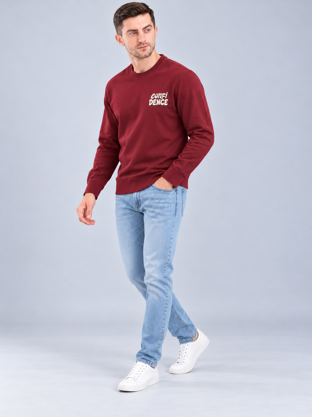 Mehroon Colour Regular Fit  Primium Sweatshirt