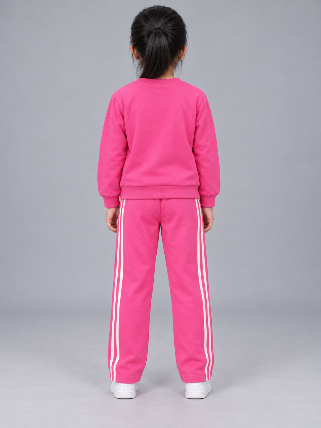 Pink Floral Graphic Printed Sweatshirt & Track Pants Co-Ord Set