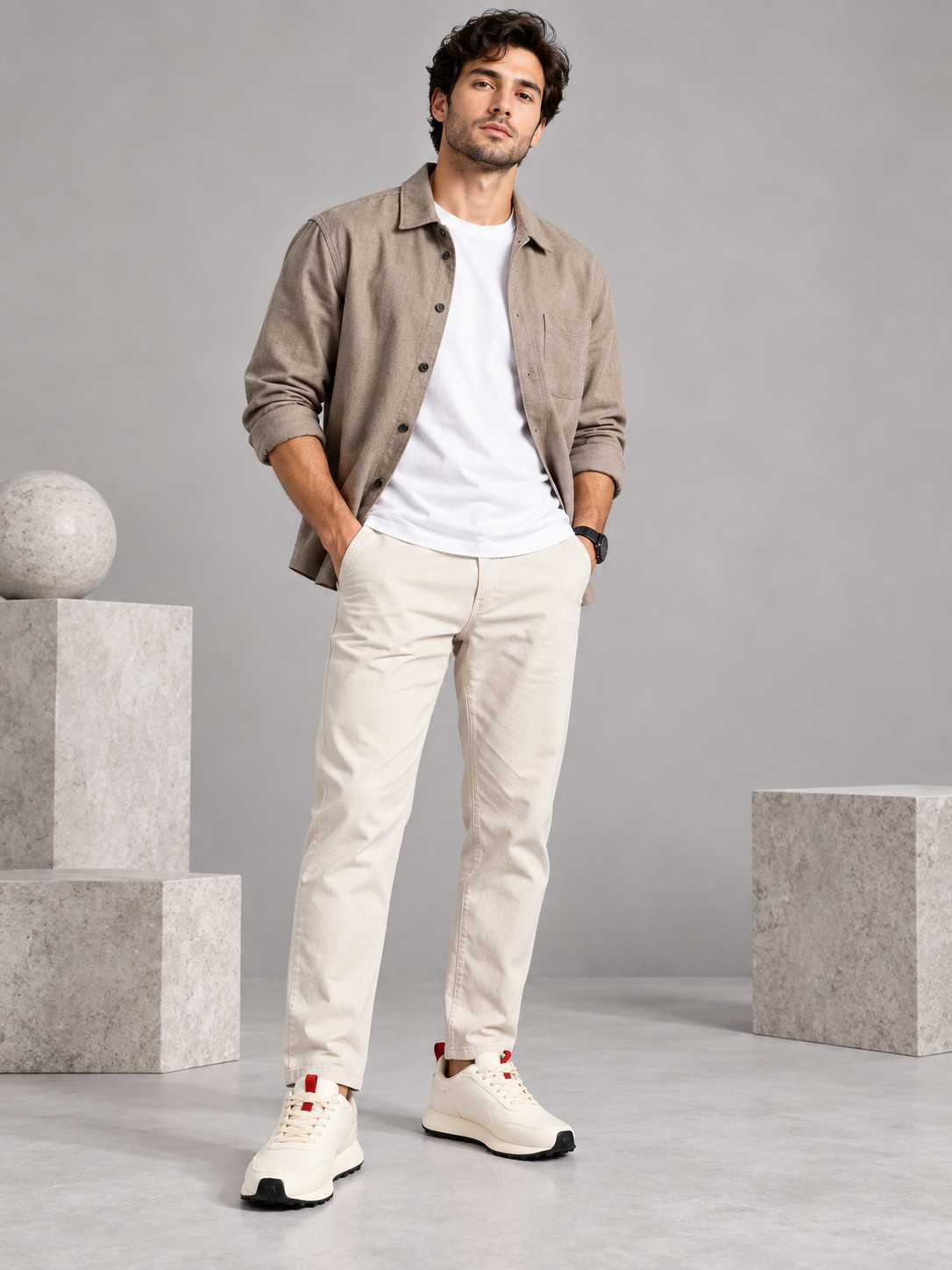 Men's Primum White Colour Casual Shose