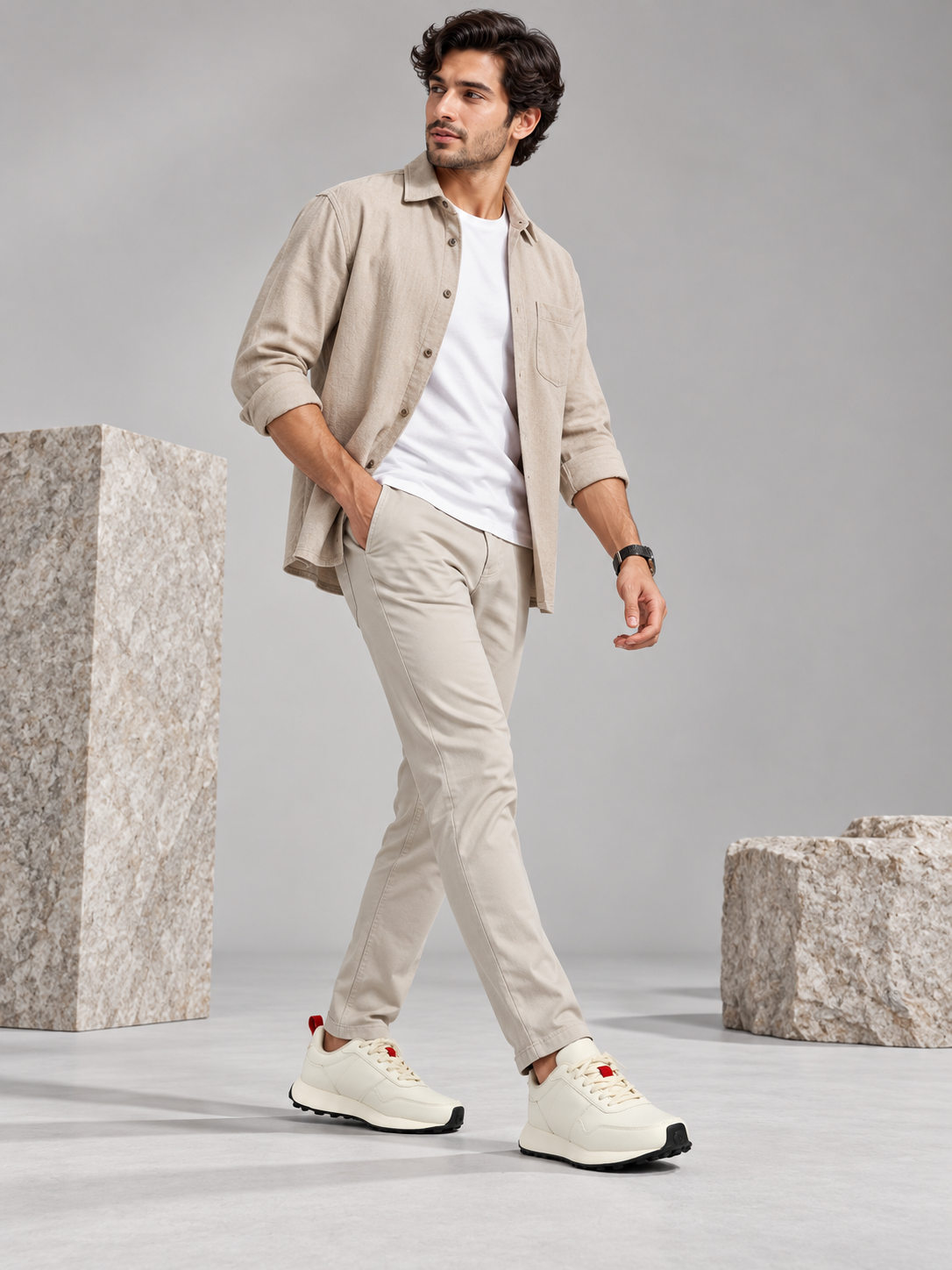 Men's Primum White Colour Casual Shose