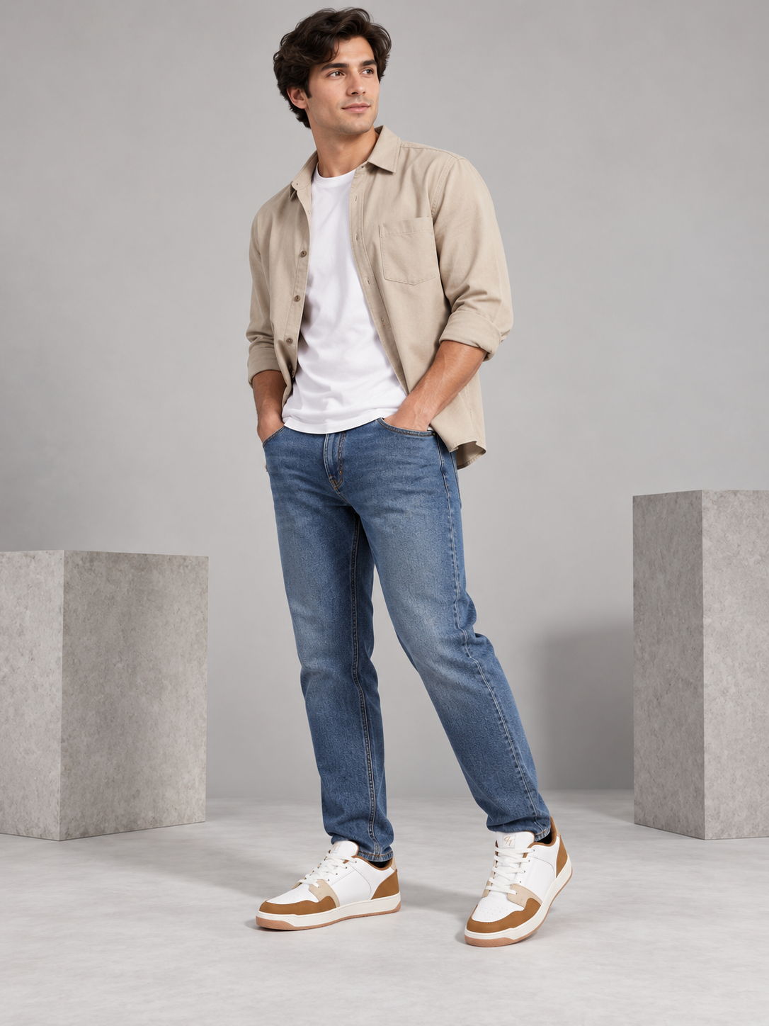 Men's Primum Off White Colour Casual Shose