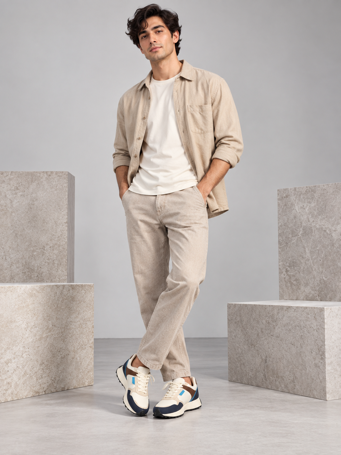 Men's Primum Off White Colour Casual Shose