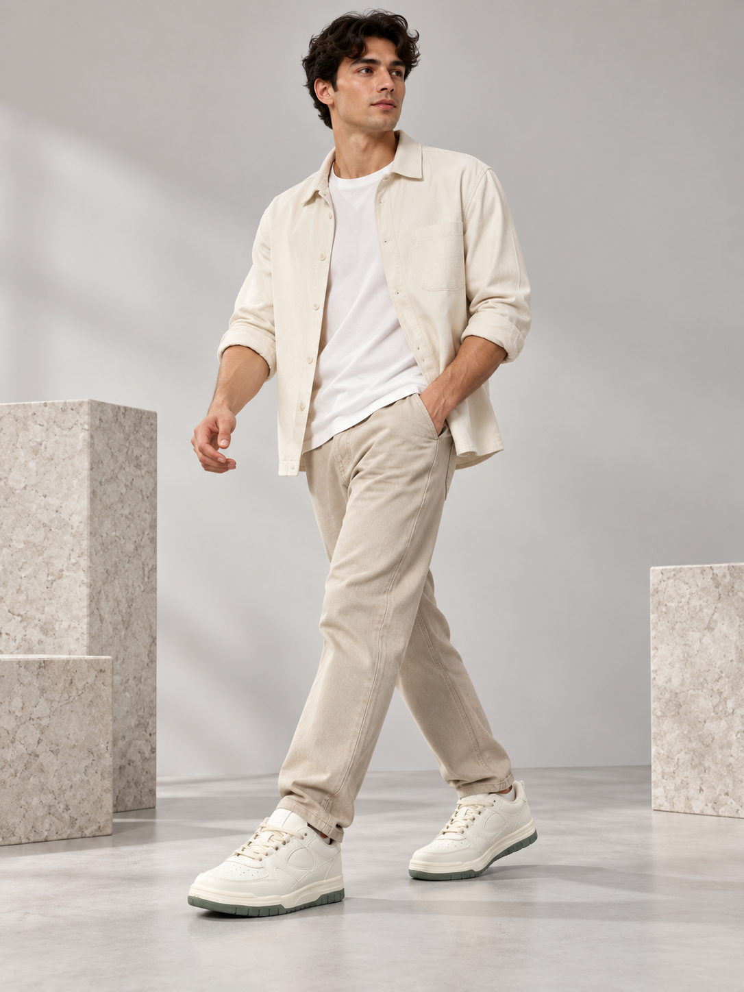 Men's Primum White Colour Casual Shose