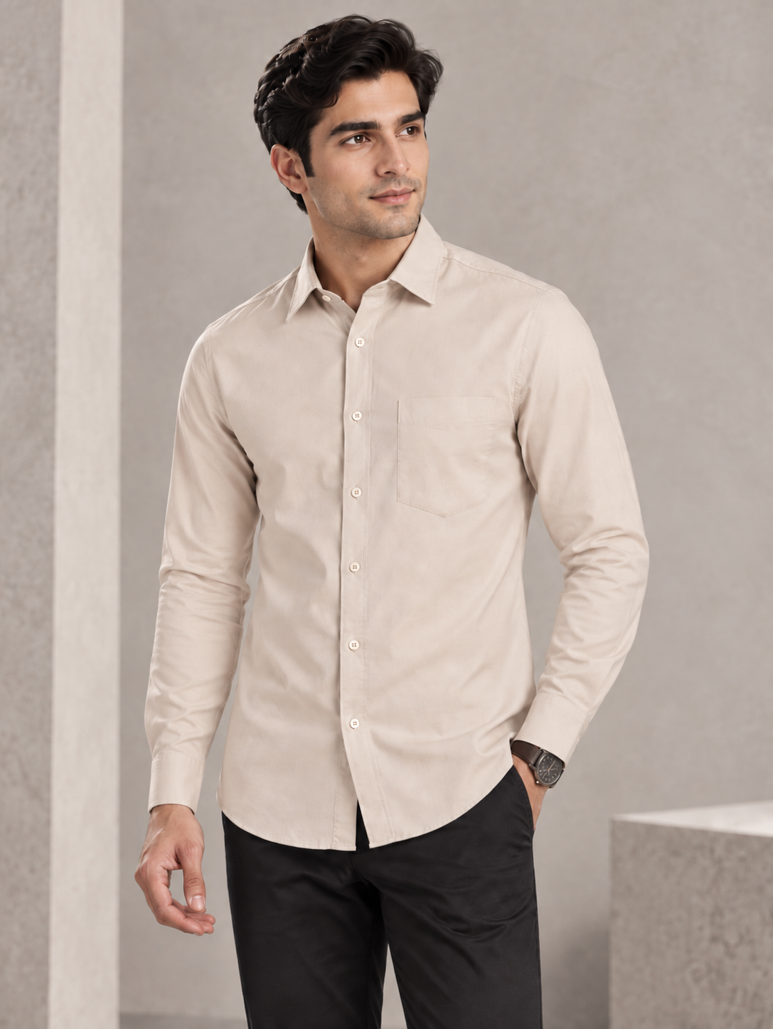 Men's Premium Cream Shirt