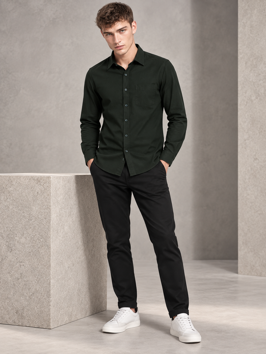Men's Premium Dark Green Shirt