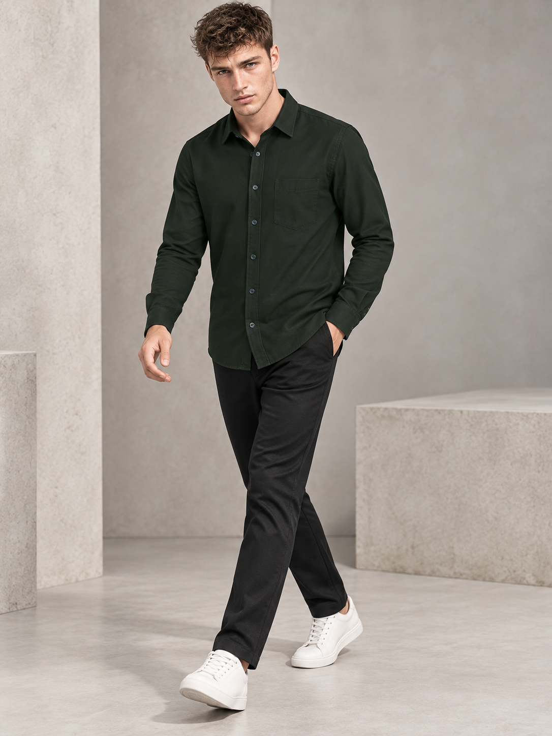 Men's Premium Dark Green Shirt