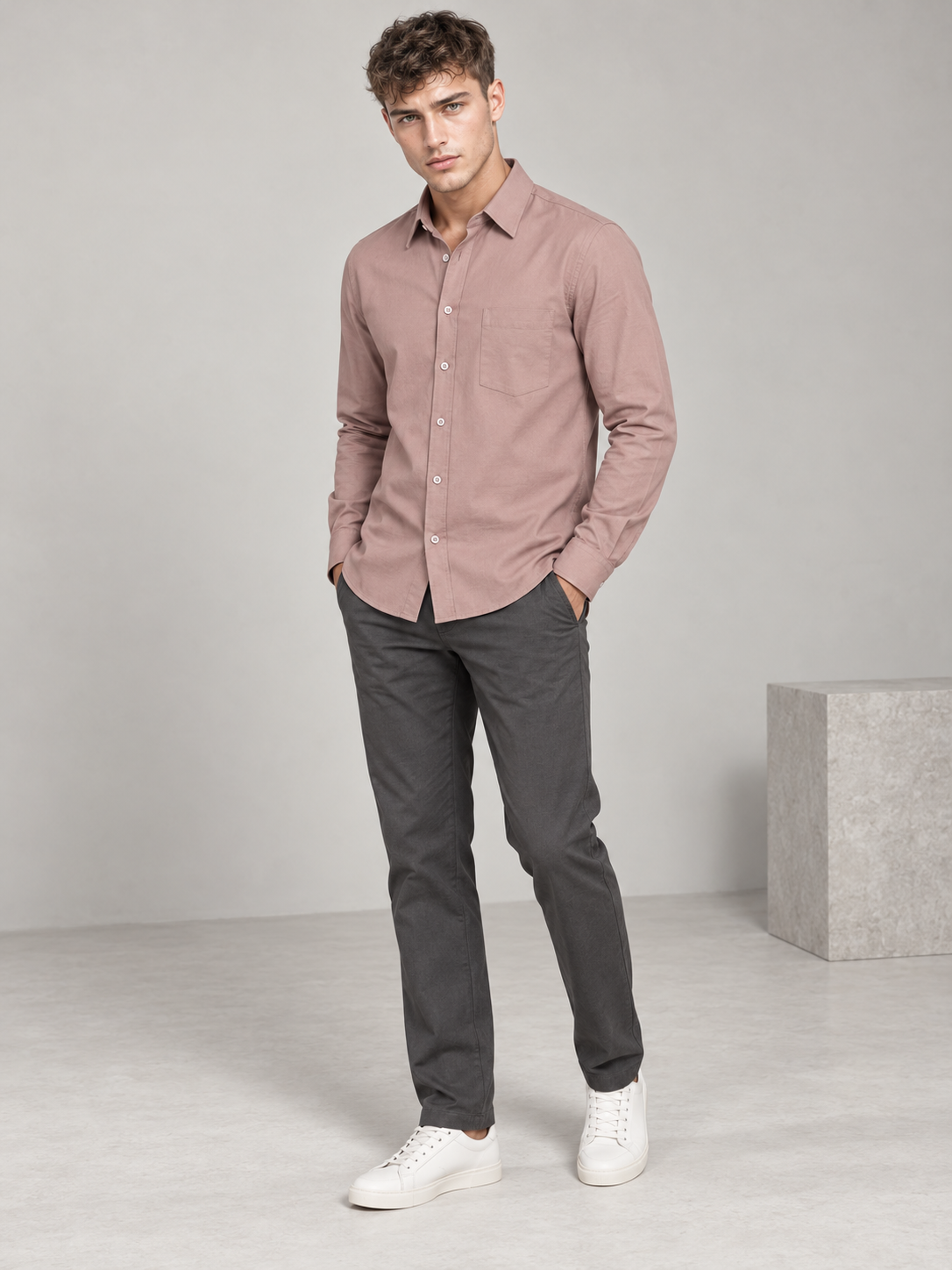 Men's Premium Peach Shirt