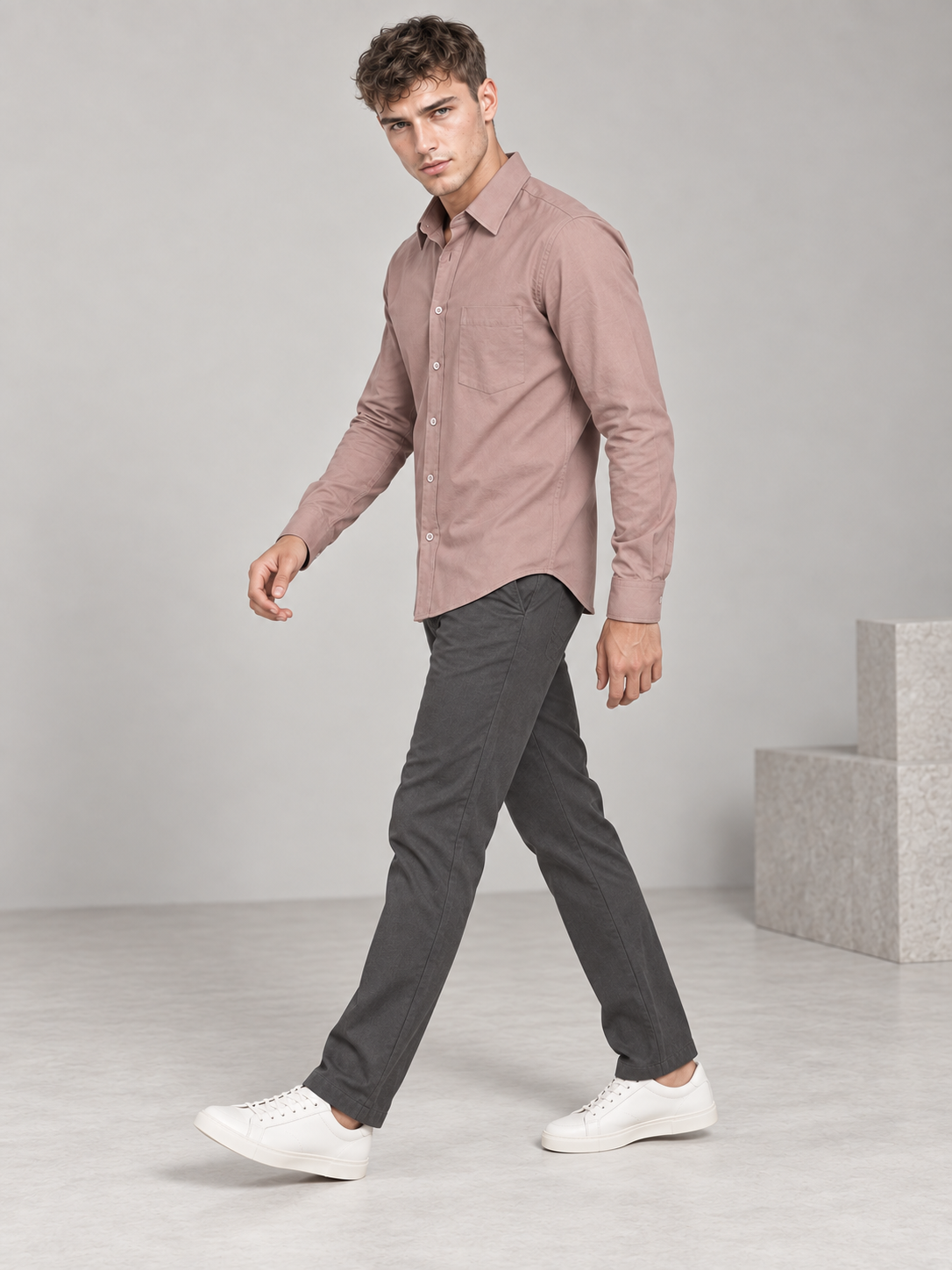 Men's Premium Peach Shirt