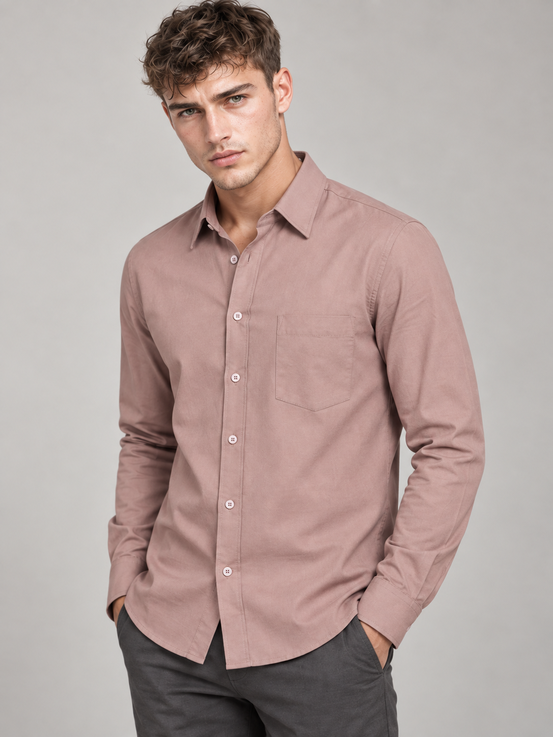 Men's Premium Peach Shirt