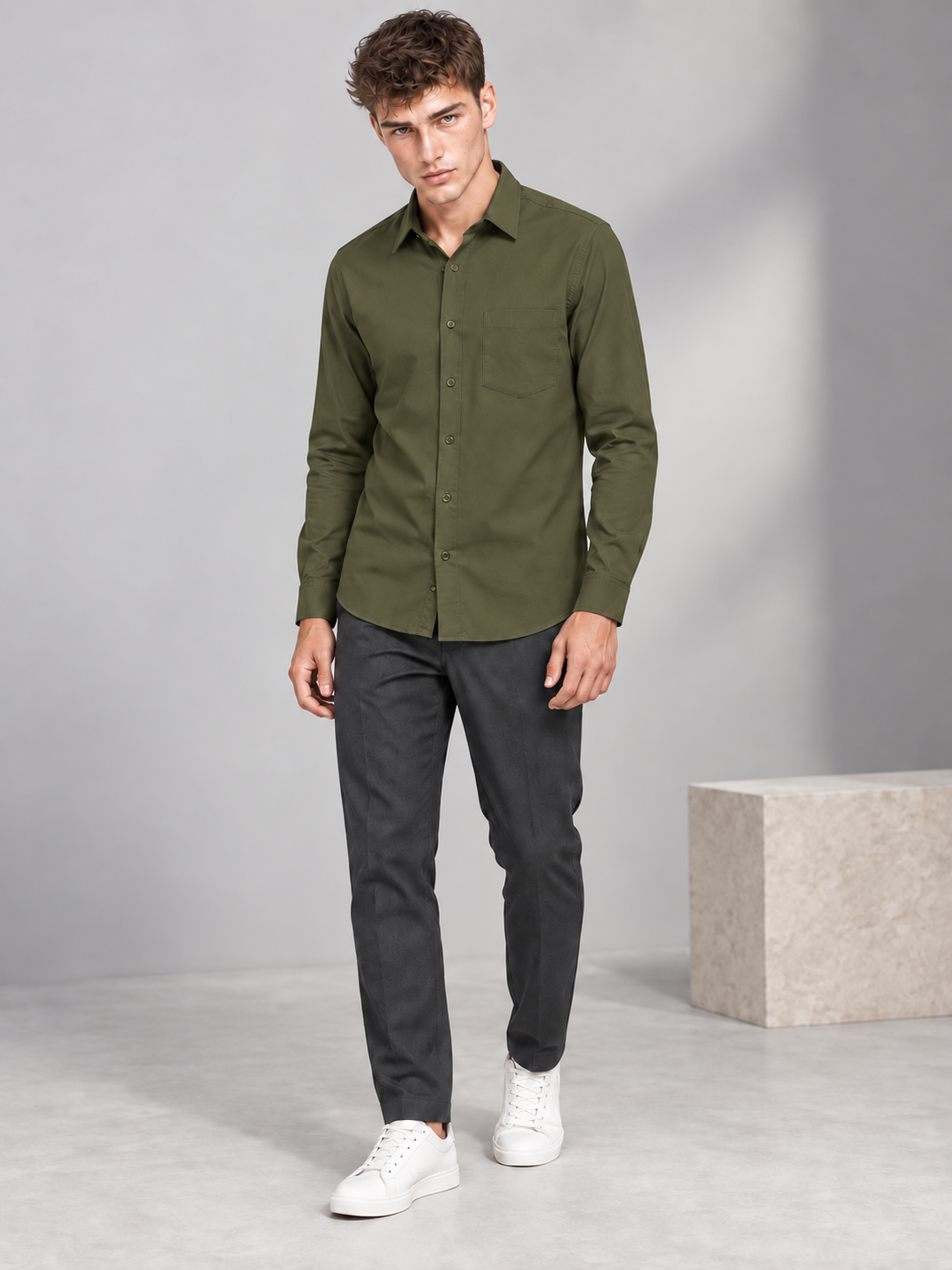 Men's Premium Olive Shirt