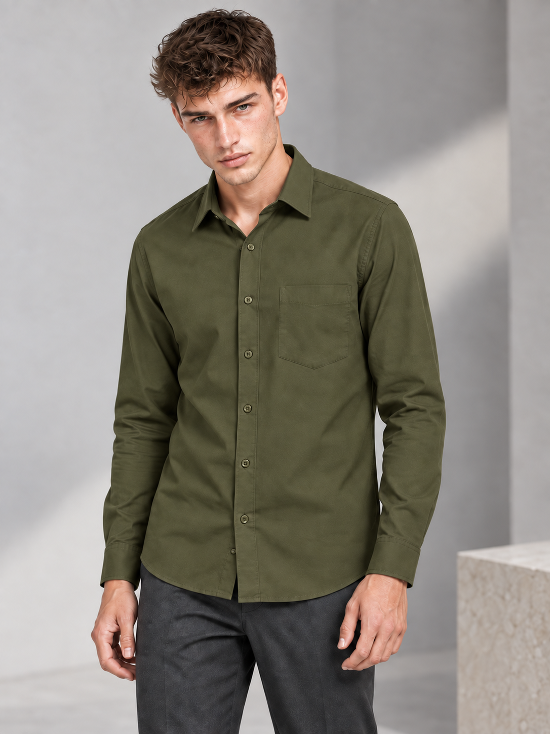 Men's Premium Olive Shirt