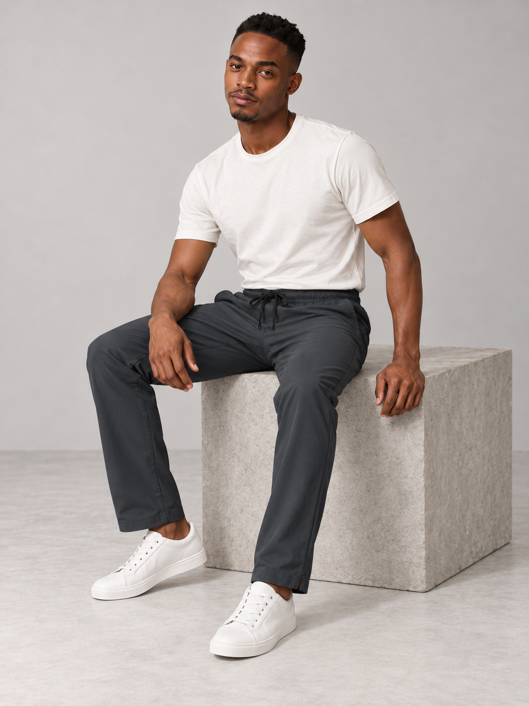 Men Blue Solid Casual Lower