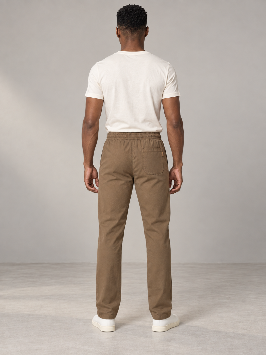 Men Khaki Solid Casual Lower