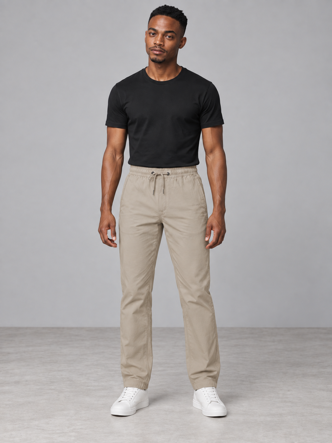 Men Beige Solid Casual Lower