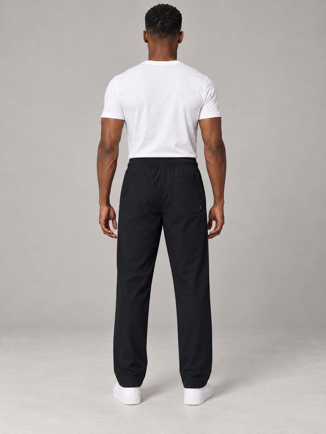 Men Black Solid Casual Lower